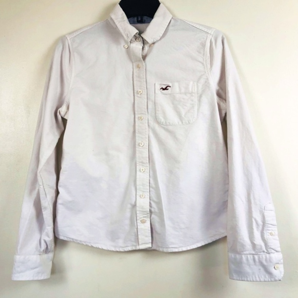 Hollister White Button Down Shirt/T-Shirt- Size Medium